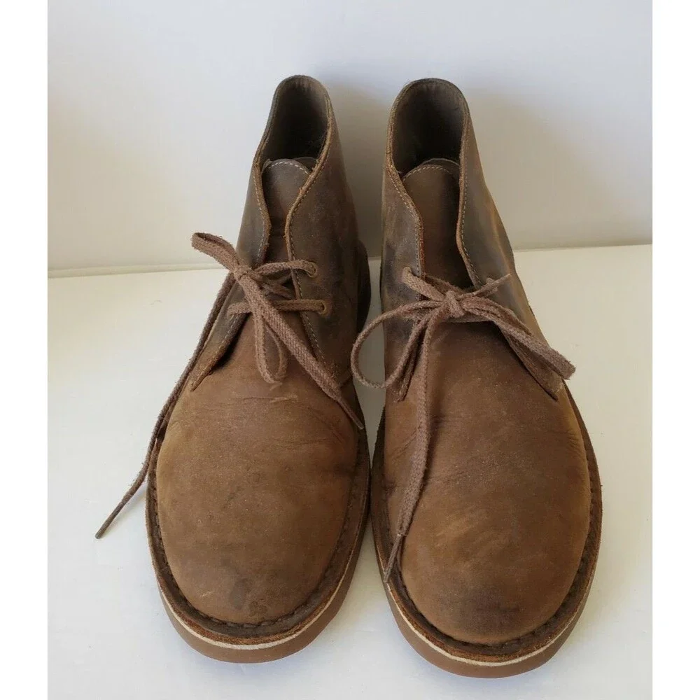 Clarks 15260 Desert Brown Boot leather Beewax Shoes Men's 9.5 Women 11 Ankle